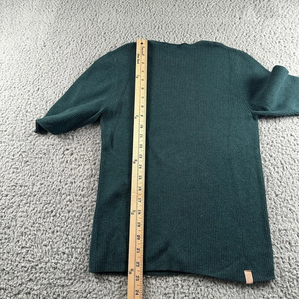 Lunya Pajama Top Womens XL‎ Green Ribbed Knit Short Sleeve Sleep Shirt Lounge